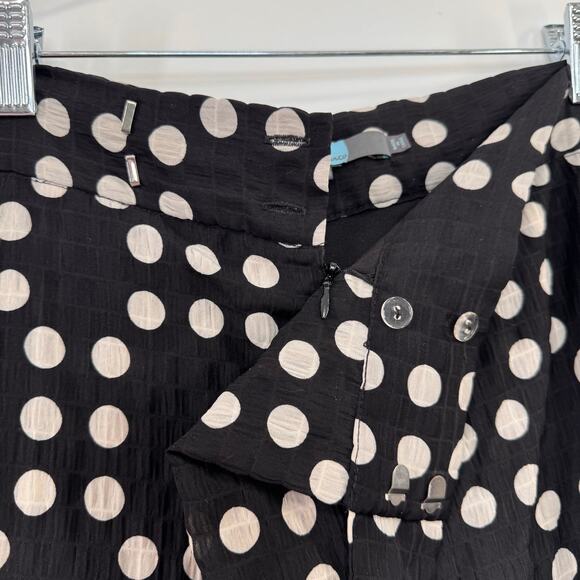 Anthropologie Eva Franco Palazzo Pants Black White Polka Dot Work Boho Size 4 - Picture 7 of 16
